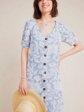 Vanessa Embroidered Button-Front
Dress by Waverly Gray (Anthropologie)